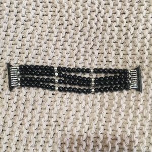 38mm Black and Silver beaded Apple Watch band